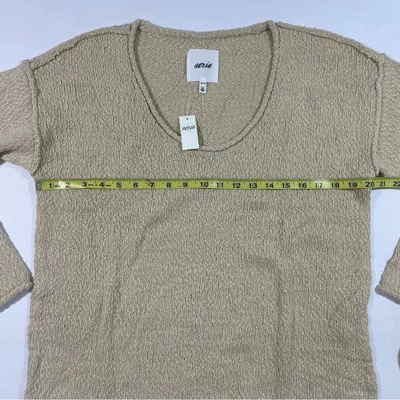 New Aerie Oversized Drop Shoulder Sweater Tan - Picture 7 of 8